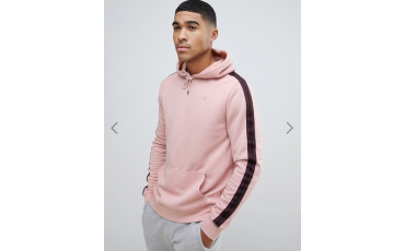 River Island hoodie with sleeve taping in light pink